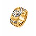 Pierre Cardin Серебряное обручальное кольцо с куб. циркониями в позолоте - фото 1