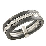 Женское серебряное кольцо с керамикой и куб. циркониями, 1284508