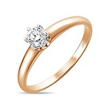 Золотое кольцо с бриллиантом, 1512348