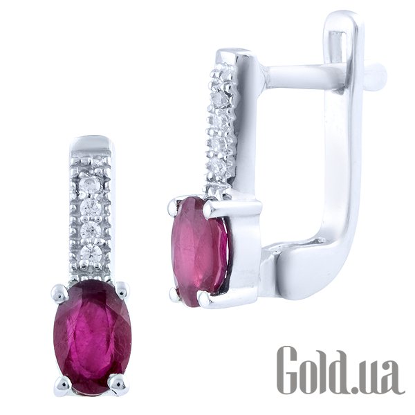 

Серьги Fresh Jewelry, Серебряные серьги с рубинами и куб. циркониями