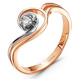 Золотое кольцо с бриллиантом, 1554332