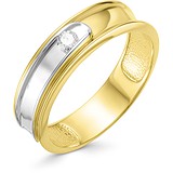 Золотое обручальное кольцо с бриллиантом, 1605788