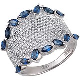 Женское золотое кольцо с бриллиантами и сапфирами, 1619356