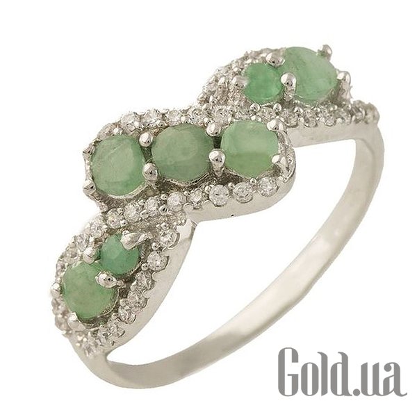 

Женские кольца Fresh Jewelry, Женское серебряное кольцо с изумрудами и куб. циркониями, 16