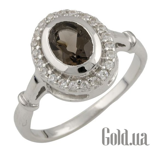 

Женские кольца Fresh Jewelry, Женское серебряное кольцо с раухтопазом и куб. циркониями, 18.5