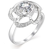 Женское серебряное кольцо с куб. циркониями, 1651868