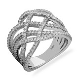Женское серебряное кольцо с куб. циркониями, 1665180