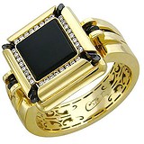 Мужское золотое кольцо с бриллиантами и агатом, 1666204