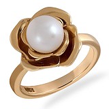 Женское золотое кольцо с культив. жемчугом, 1666716