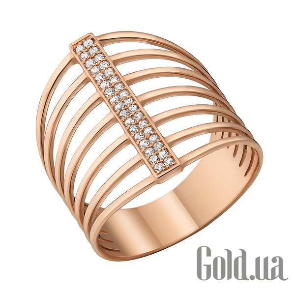 

Кольцо Украина, Женское золотое кольцо с куб. циркониями, 17