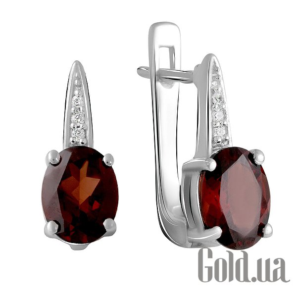 

Серьги Fresh Jewelry, Серебряные серьги с куб. циркониями и гранатами