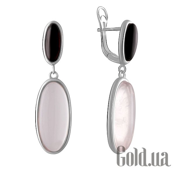 

Серьги с подвесками Fresh Jewelry, Серебряные серьги с кварцами и ониксами