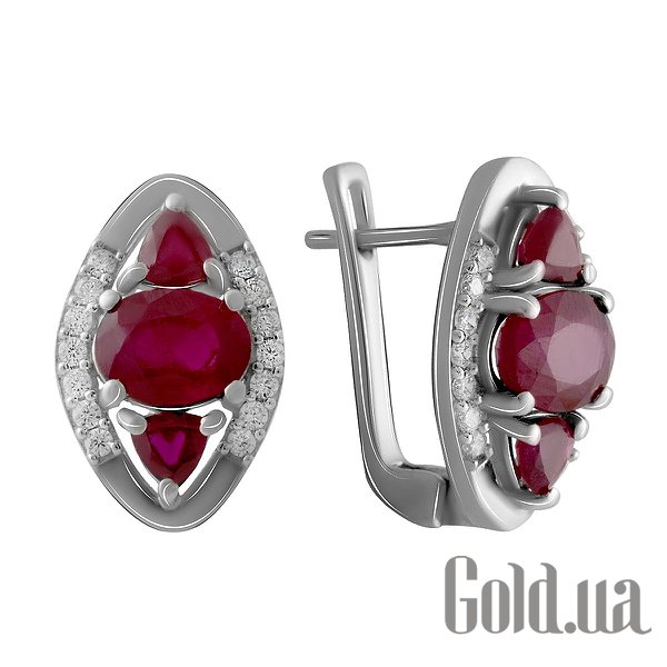 

Серьги Fresh Jewelry, Серебряные серьги с куб. циркониями и рубинами
