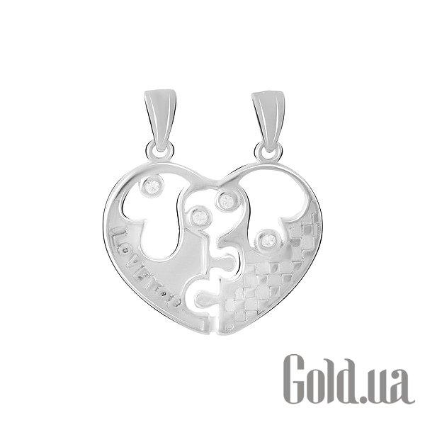 

Кулоны-сердечки Fresh Jewelry, Серебряный кулон с куб. циркониями