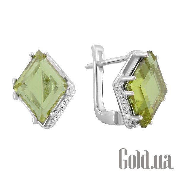 

Серьги Fresh Jewelry, Серебряные серьги с куб. циркониями и султанитами