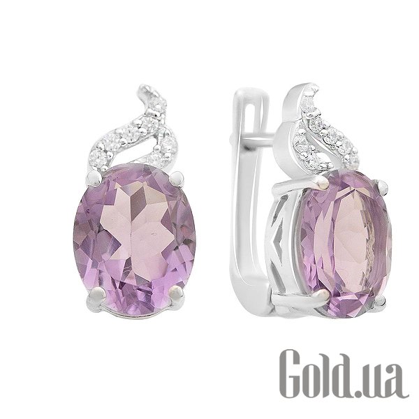 

Серьги Fresh Jewelry, Серебряные серьги с куб. циркониями и аметистами