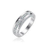 Серебряное обручальное кольцо с куб. циркониями, 274076