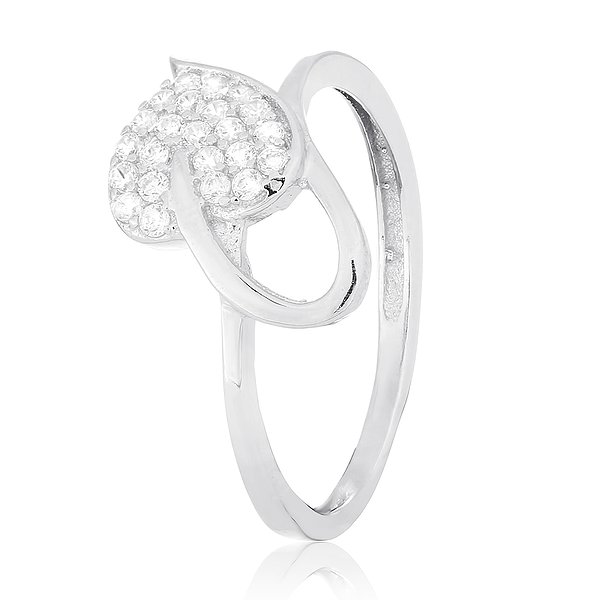 Жіноча срібна каблучка з куб. цирконіями