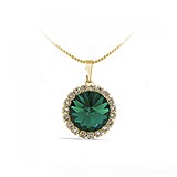 Кулон з ланцюжком з кристалами Swarovski в позолоті, 824988