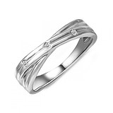 Женское серебряное кольцо с куб. циркониями, 143005