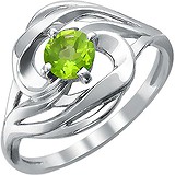 Женское серебряное кольцо с хризолитом, 1610909