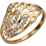 Женское золотое кольцо с куб. циркониями, 1613981
