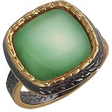Женское серебряное кольцо с нефритом в позолоте, 1629085