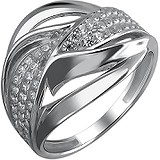 Женское серебряное кольцо с куб. циркониями, 1636253