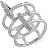 Женское серебряное кольцо с куб. циркониями, 1664925