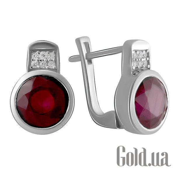 

Серьги Fresh Jewelry, Серебряные серьги с куб. циркониями и рубинами