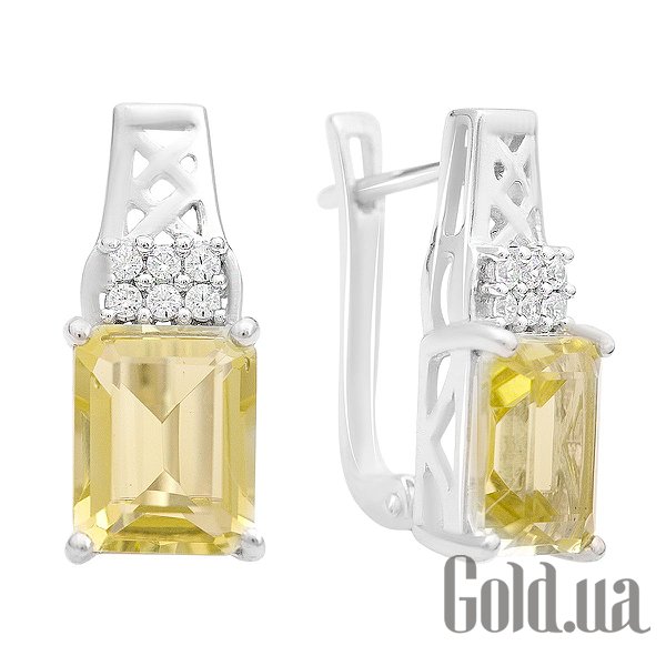 

Серьги Fresh Jewelry, Серебряные серьги с куб. циркониями и кварцами