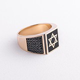 Чоловіче золоте кільце з куб. цирконіями та емаллю, 1797277