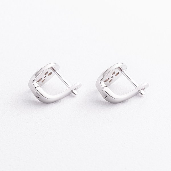 Серебряные серьги с перламутром и фианитами onx123572 – изображение 2