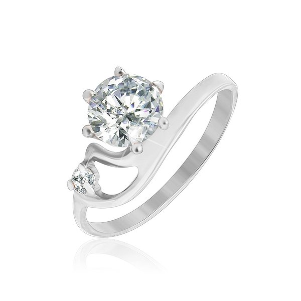 Женское серебряное кольцо с куб. циркониями