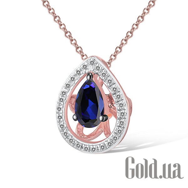 

Женский кулон Lurie Jewelry, Золотой кулон с бриллиантами и сапфиром