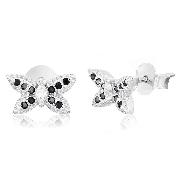 Серебряные серьги  с куб. циркониями