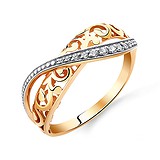 Женское золотое кольцо с куб.циркониями, 1512606