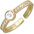 Женское золотое кольцо на ногу с куб. циркониями - фото 1