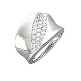 Женское серебряное кольцо с куб. циркониями, 1618078
