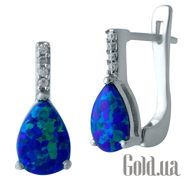 

Серьги Fresh Jewelry, Серебряные серьги с опалами и куб. циркониями