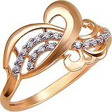 Женское золотое кольцо с куб. циркониями, 1656990