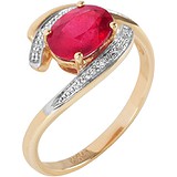 Женское золотое кольцо с рубином и бриллиантами, 1673118