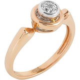 Золотое кольцо с бриллиантом, 1673374