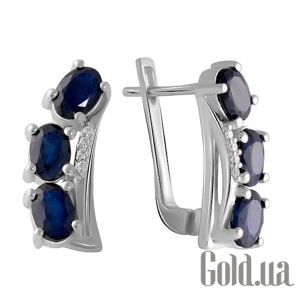 

Серьги Fresh Jewelry, Серебряные серьги с куб. циркониями и сапфирами