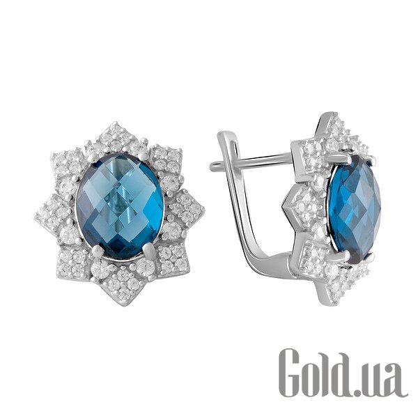 

Серьги Fresh Jewelry, Серебряные серьги с куб. циркониями и топазами