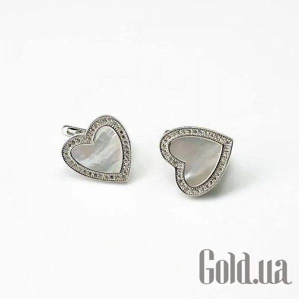 

Серьги Silvex925, Серебряные серьги с куб. циркониями и перламутром