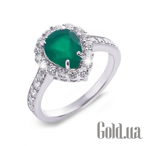 

Женские кольца Lurie Jewelry, Женское серебряное кольцо с агатом и куб. циркониями, 17