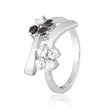Женское серебряное кольцо с куб. циркониями (К2ФО/304), фотографии