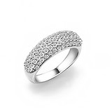 Серебряное обручальное кольцо с куб. циркониями, 142239