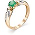 Женское золотое кольцо с бриллиантами и агатом - фото 1